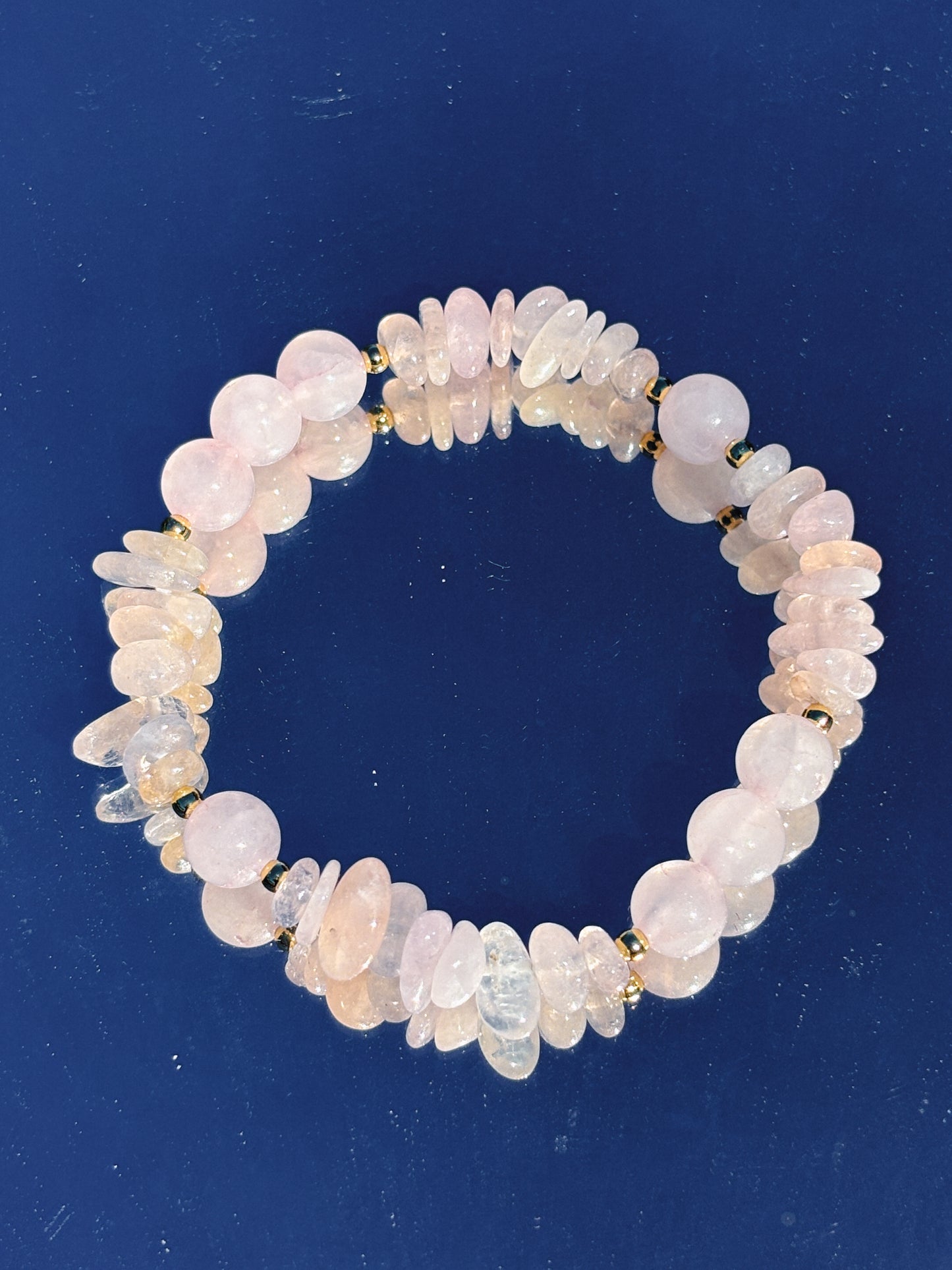 Rose Quartz N Chips Bracelet