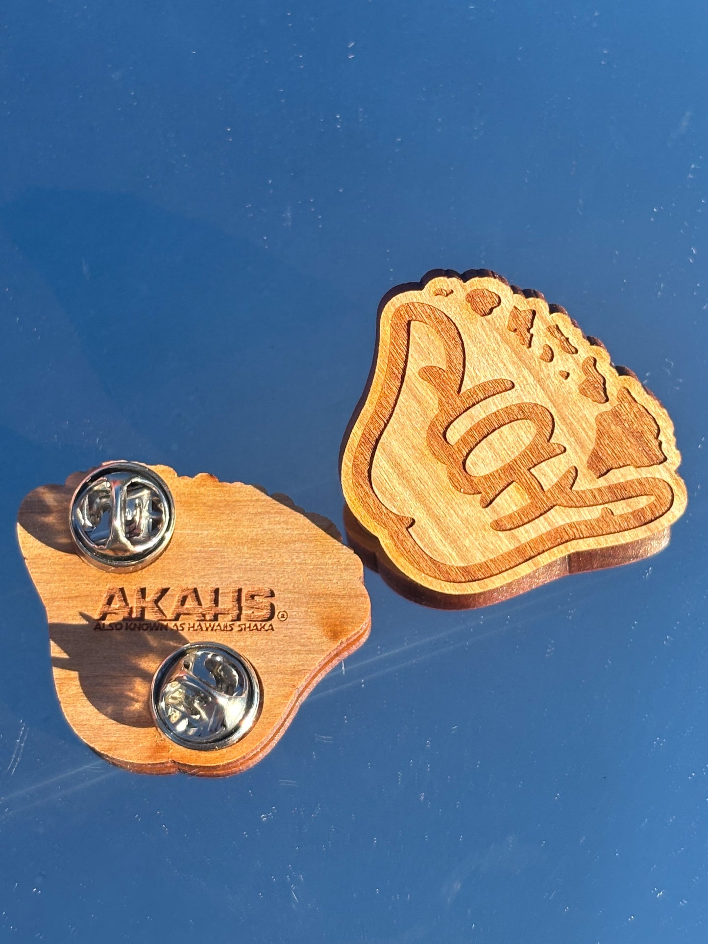 Classic Aloha Shaka Wooden Pin