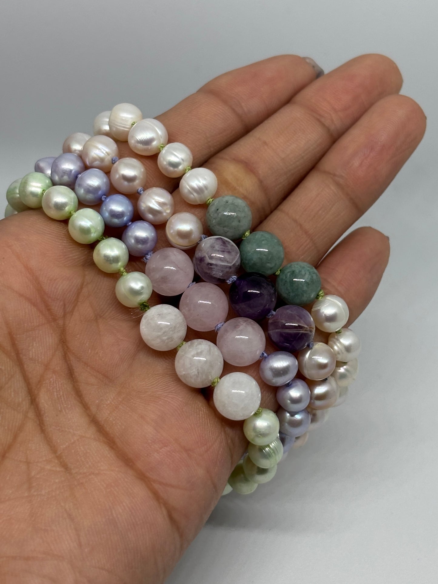 Amethyst & Pink Fresh Water Pearl Bracelet