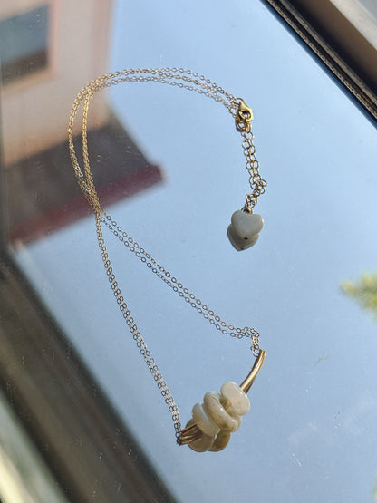 Triple Jade Donut Necklace