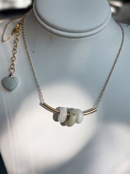Triple Jade Donut Necklace