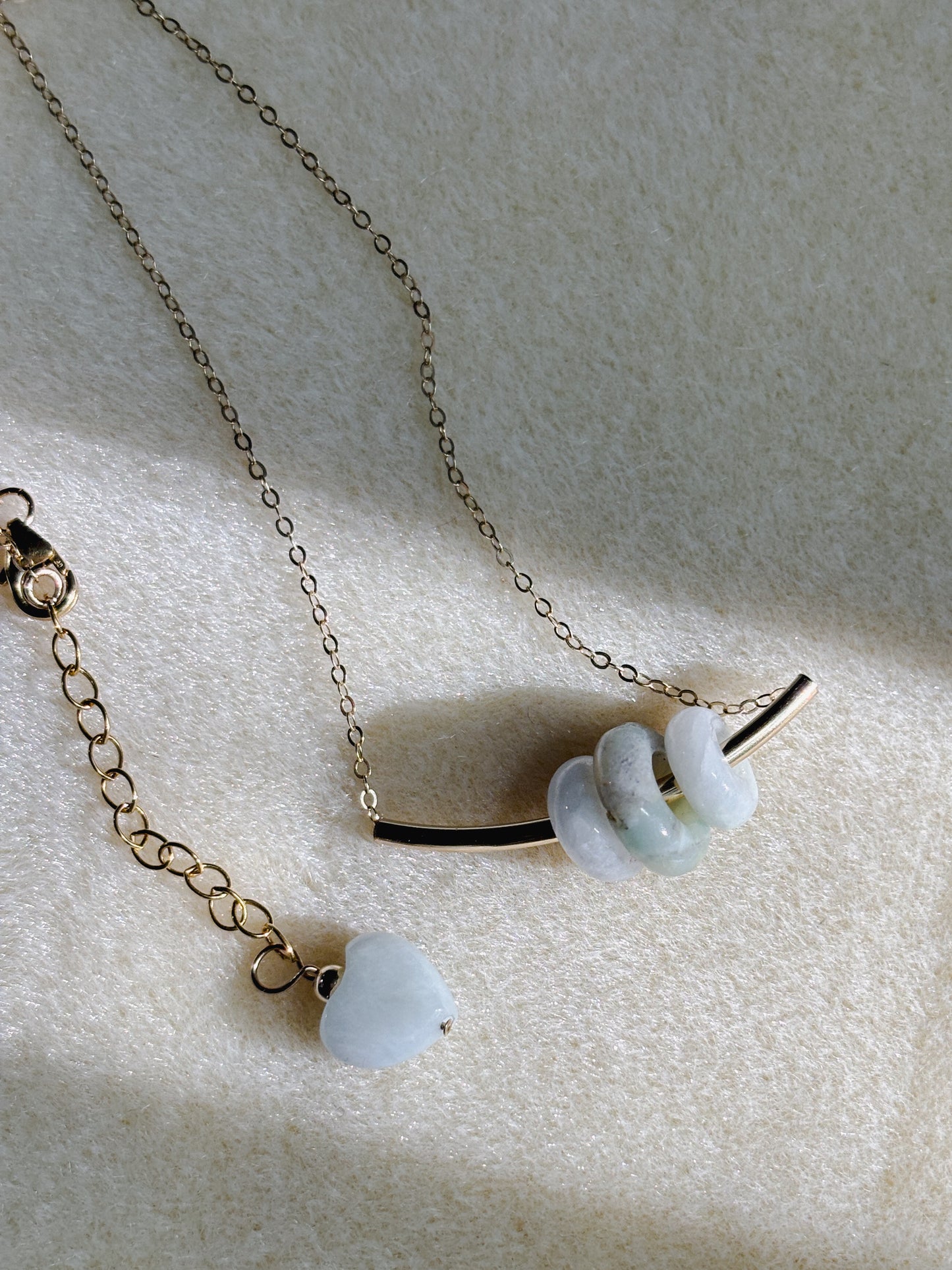 Triple Jade Donut Necklace