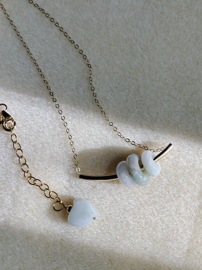 Triple Jade Donut Necklace