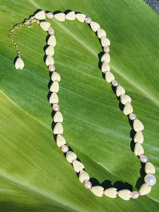 Pikake N Pearls Knotted Choker