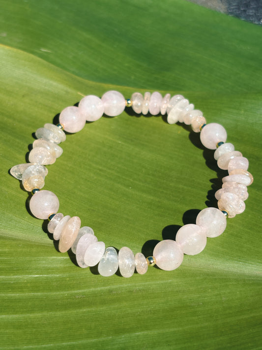 Rose Quartz N Chips Bracelet