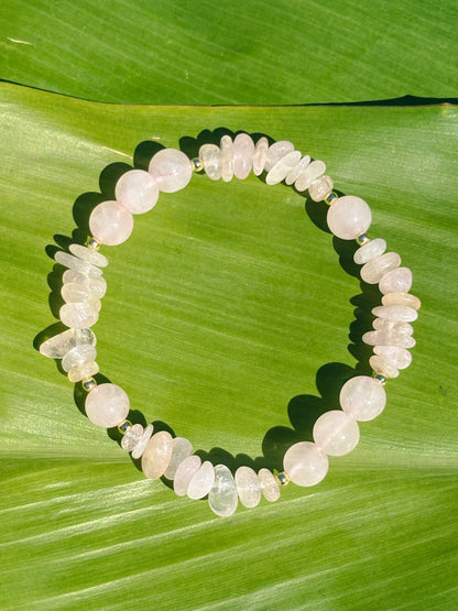 Rose Quartz N Chips Bracelet