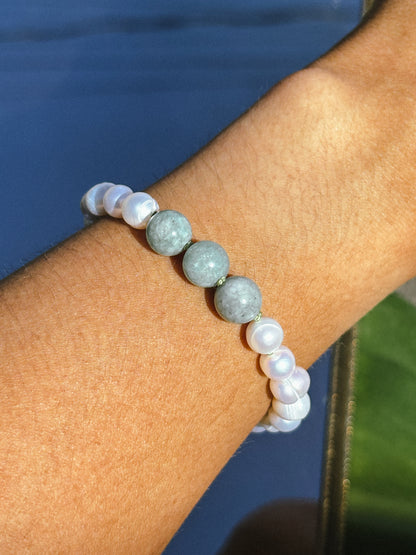 Jade & Fresh Water Pearl Bracelet