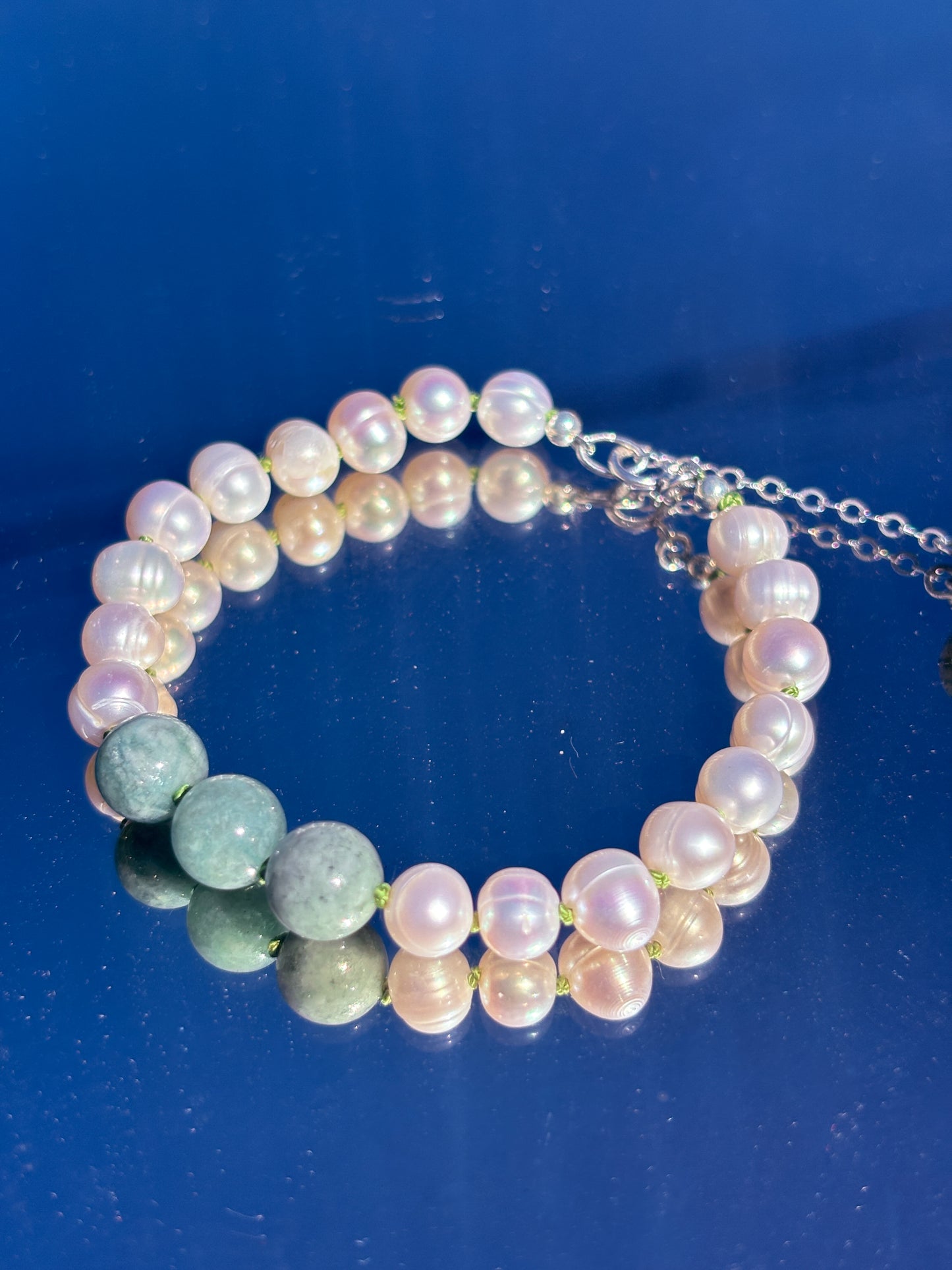Jade & Fresh Water Pearl Bracelet