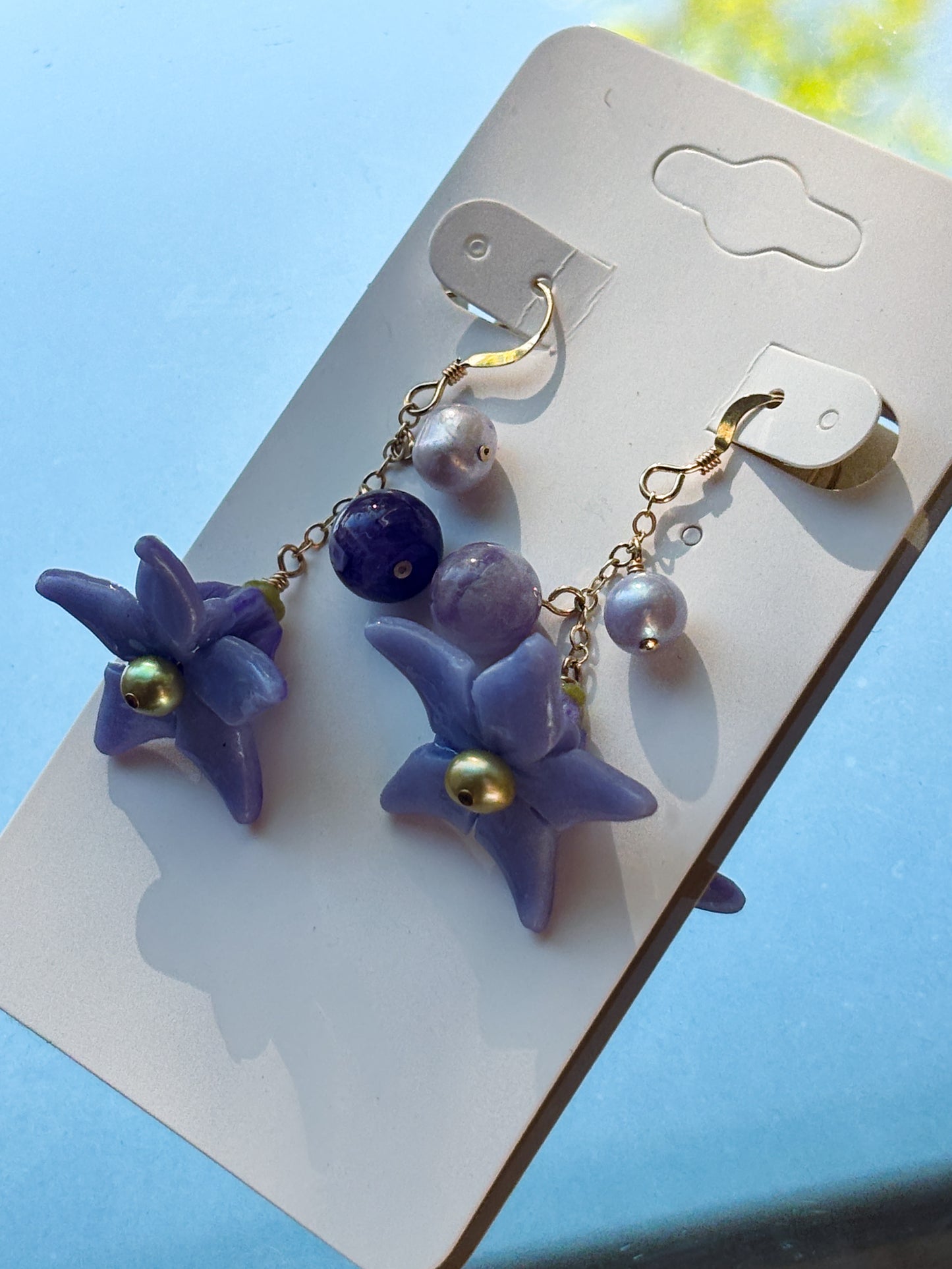 Queen's Fav - Purple Crown Drop Earrings