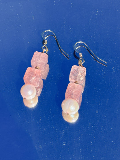 Strawberry Quartz Drop Earrings