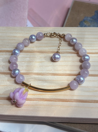 Queen's Fav Purple Crown Charm Bracelet