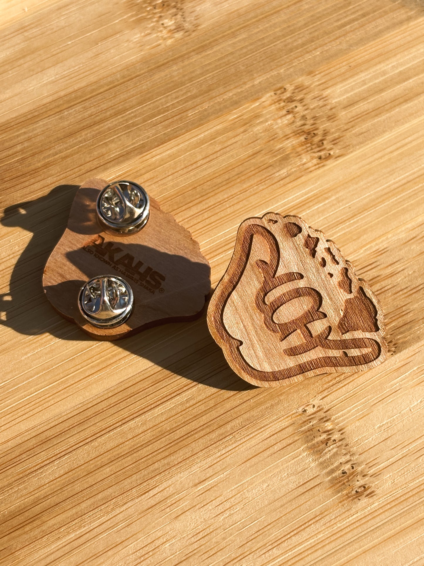 Classic Aloha Shaka Wooden Pin