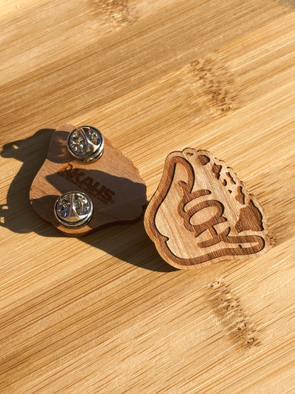 Classic Aloha Shaka Wooden Pin