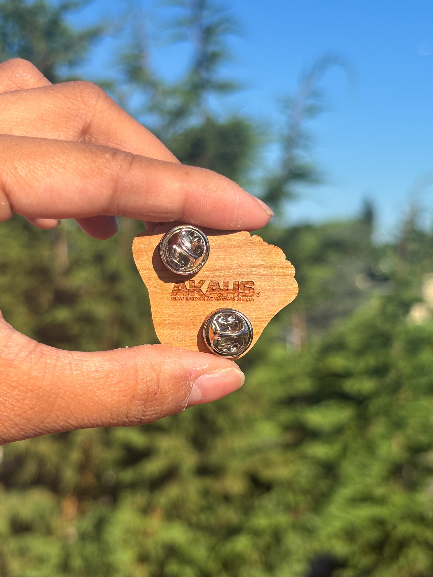 Classic Aloha Shaka Wooden Pin