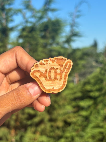 Classic Aloha Shaka Wooden Pin