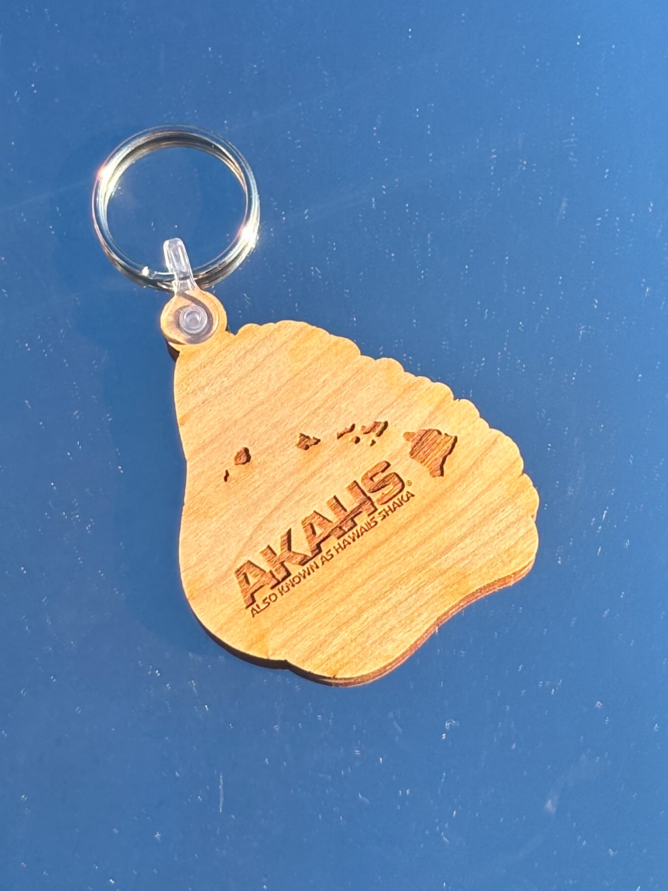 Classic Aloha Shaka Wooden Keychain