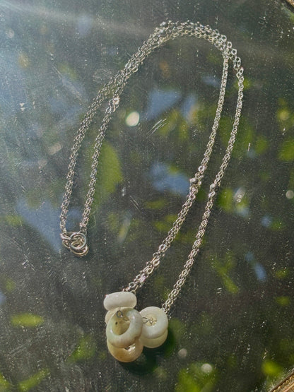 Triple Jade Donut Necklace