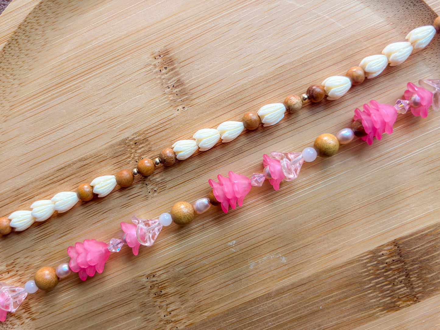 Pink N Pikake Double Bag Lei