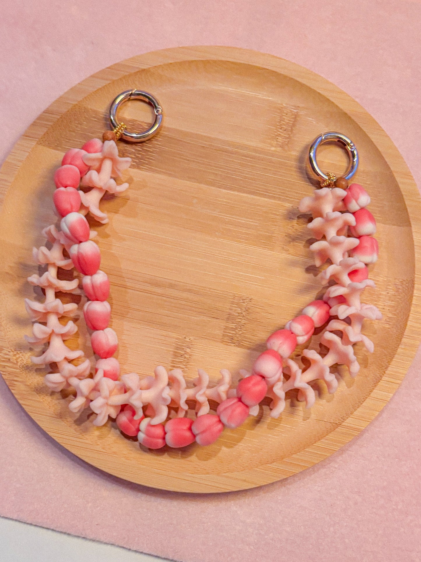 Pink Hyacinth With Red Berries Double Bag Lei