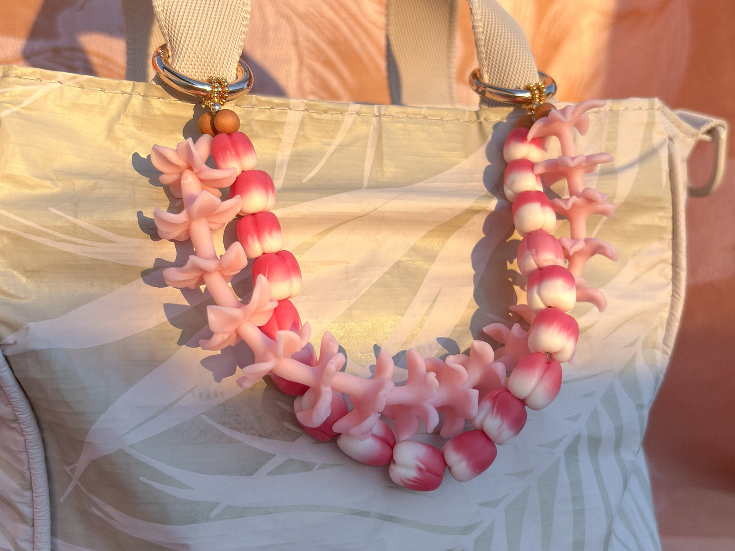 Pink Hyacinth With Red Berries Double Bag Lei