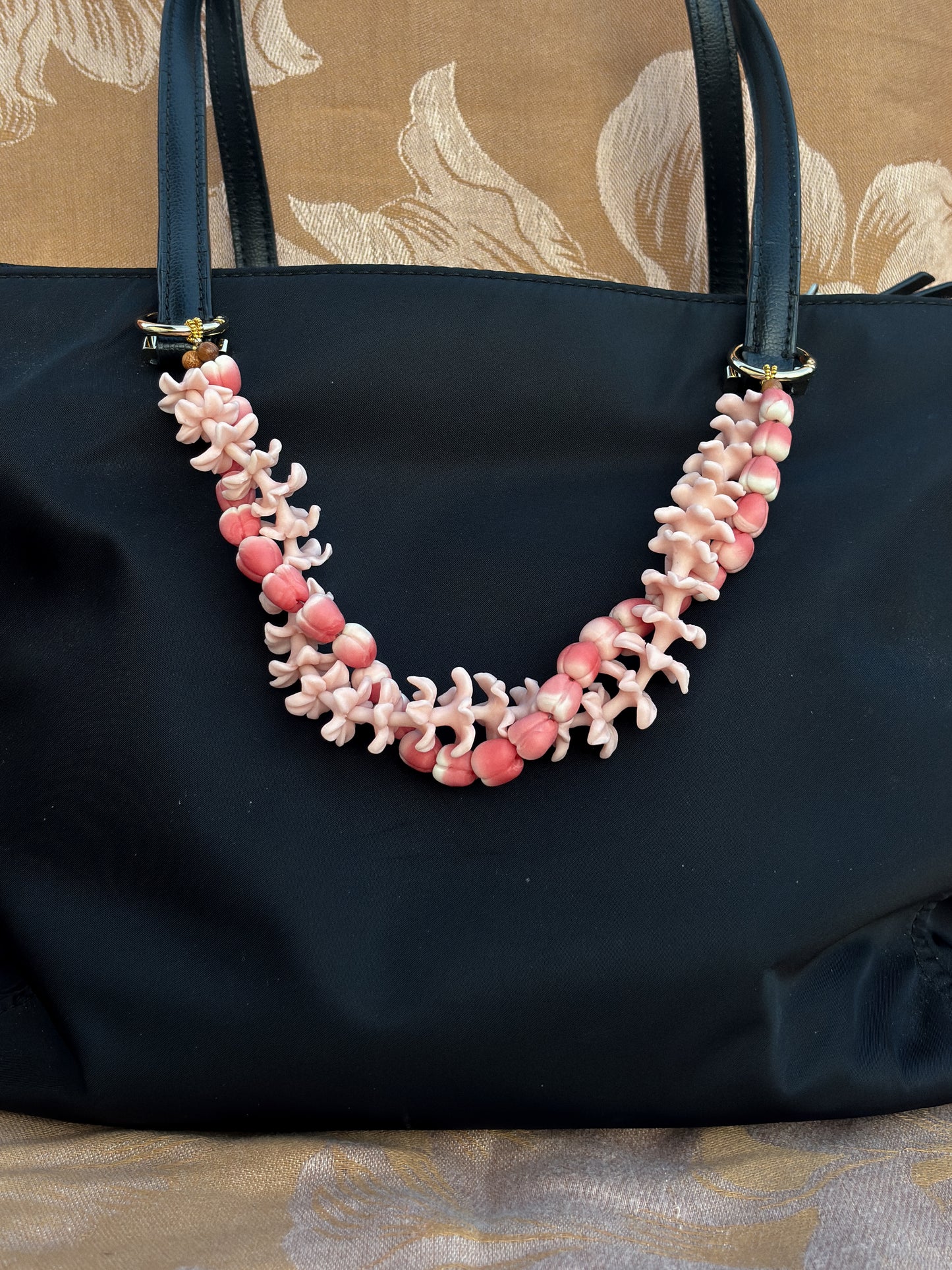 Pink Hyacinth With Red Berries Double Bag Lei