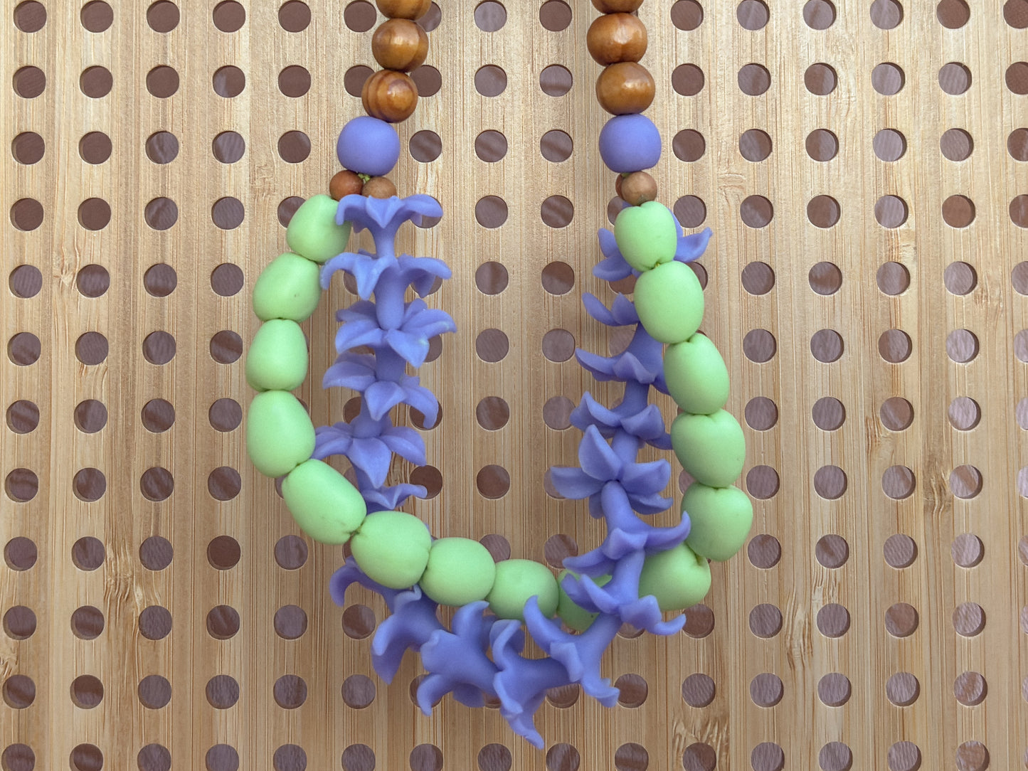 Sea Grapes N Purple Hyacinth Double Car Lei