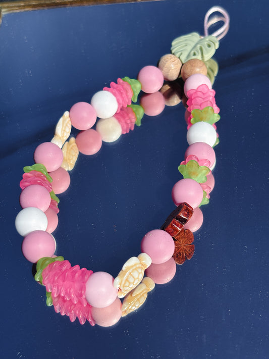 Pink N Flowers Phone Strap